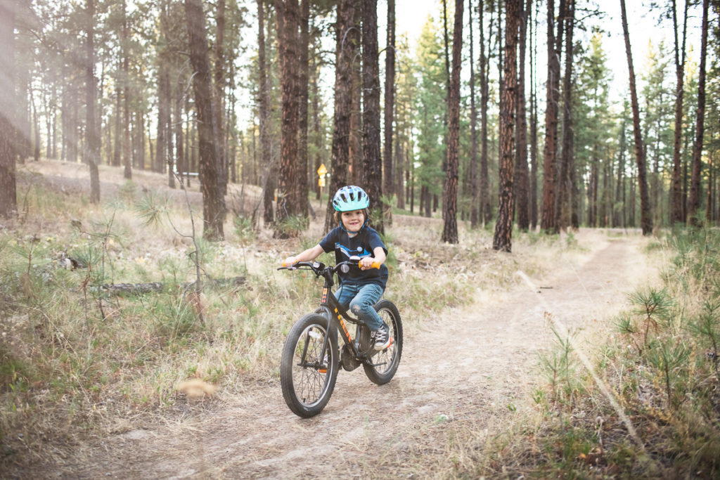 Boy riding Trek Mountain Bike