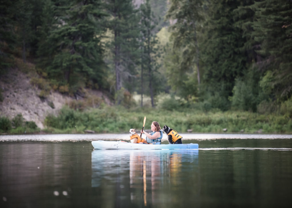 Adventure dogs kayak Spokane Photographer