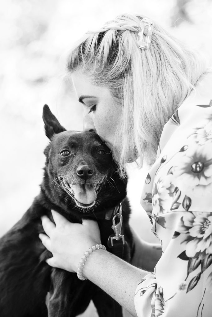 Black and White Spokane Dog Photography Portrait