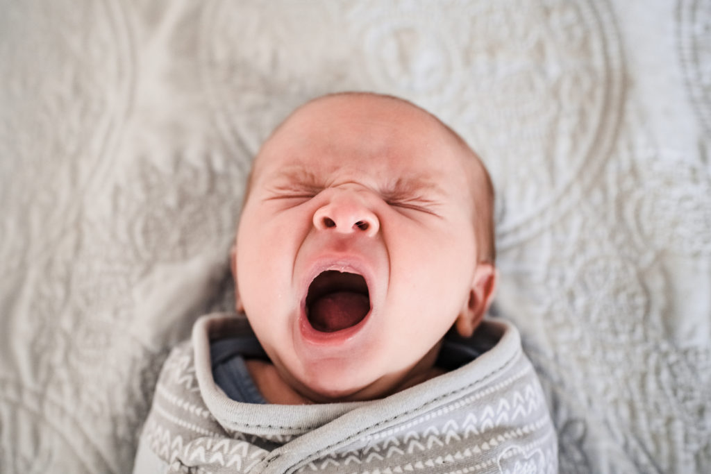 newborn baby yawn
