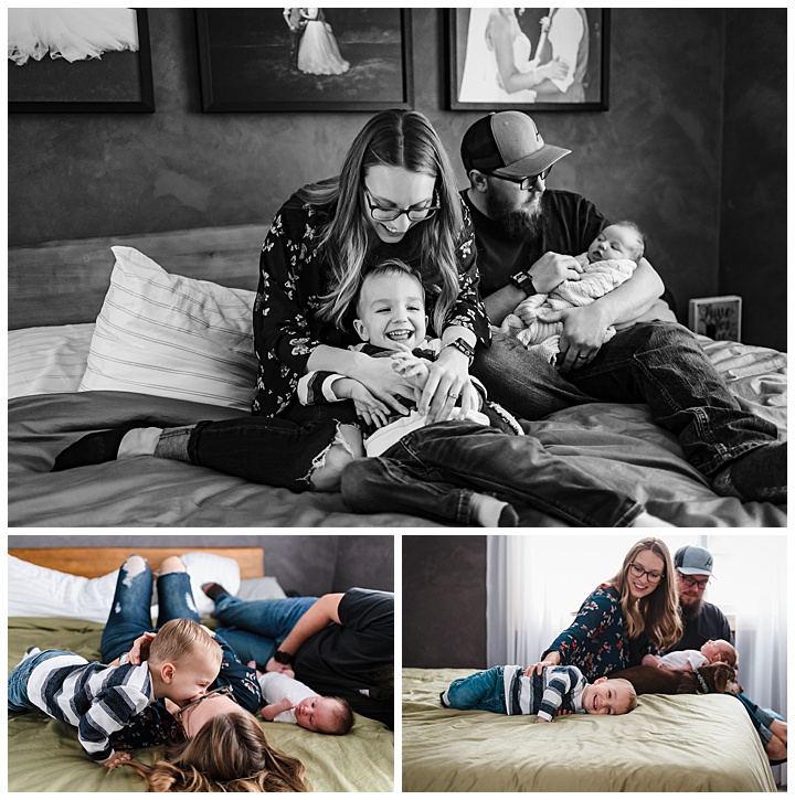 At-Home Newborn Photos with Siblings