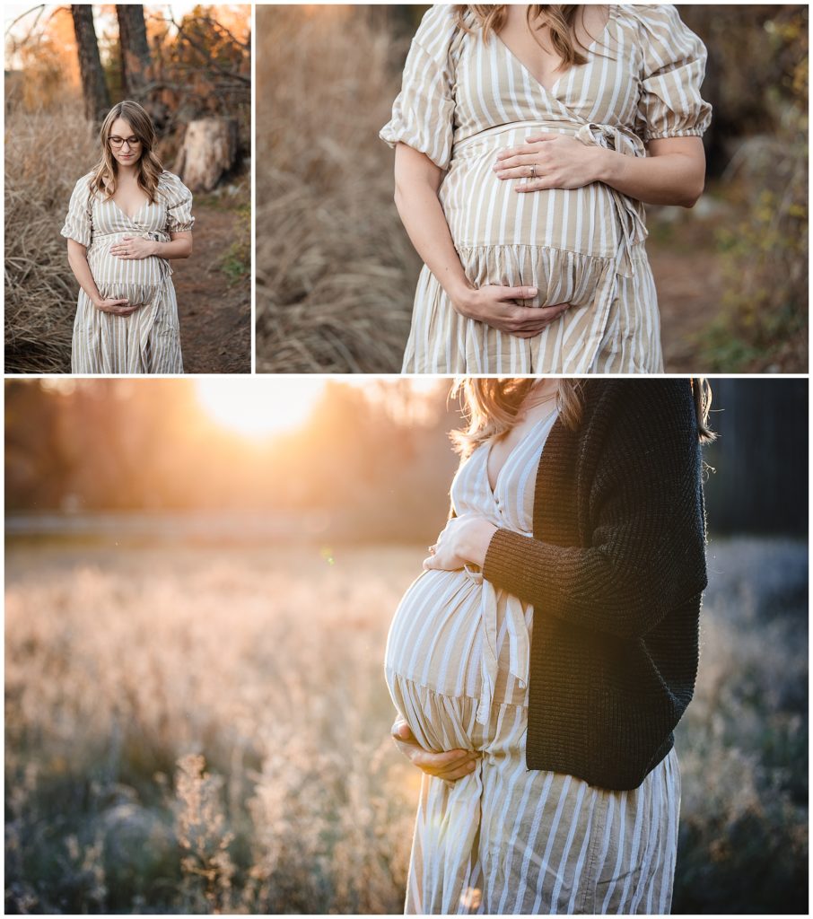 Maternity Photos Ideas of Belly only in field in Spokane, WA