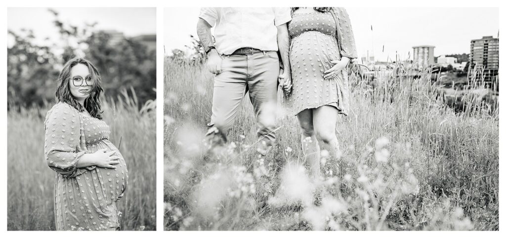 black and white maternity photos Spokane