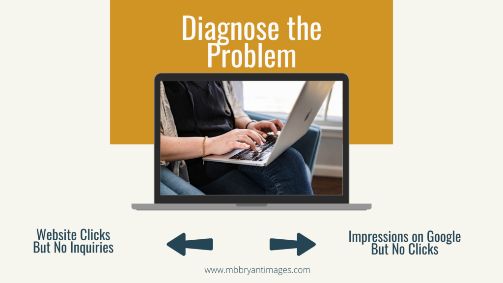 Diagnose website conversion problem yellow graphic computer screen