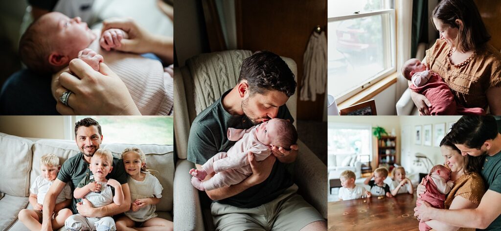 In home photos from a professional baby photo session